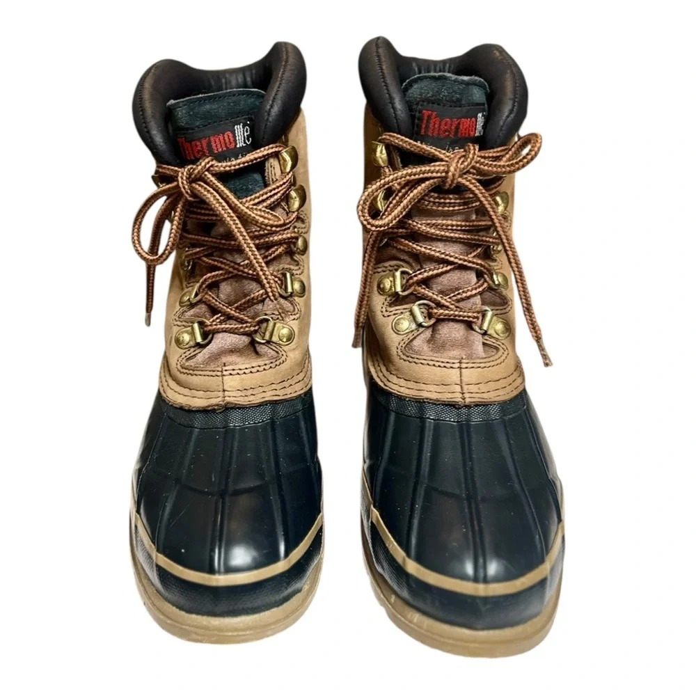 Northwest Territory Navy Blue & Tan Leather Duck Boots Mens Size 8 / Womens 9